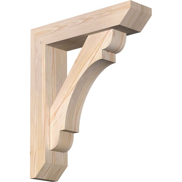 Ekena Millwork Olympic Slat Smooth Bracket w/ Offset Brace, Douglas Fir, 5 1/2"W x 22"D x 26"H BKT0604X22X26OLY06SDF - main
